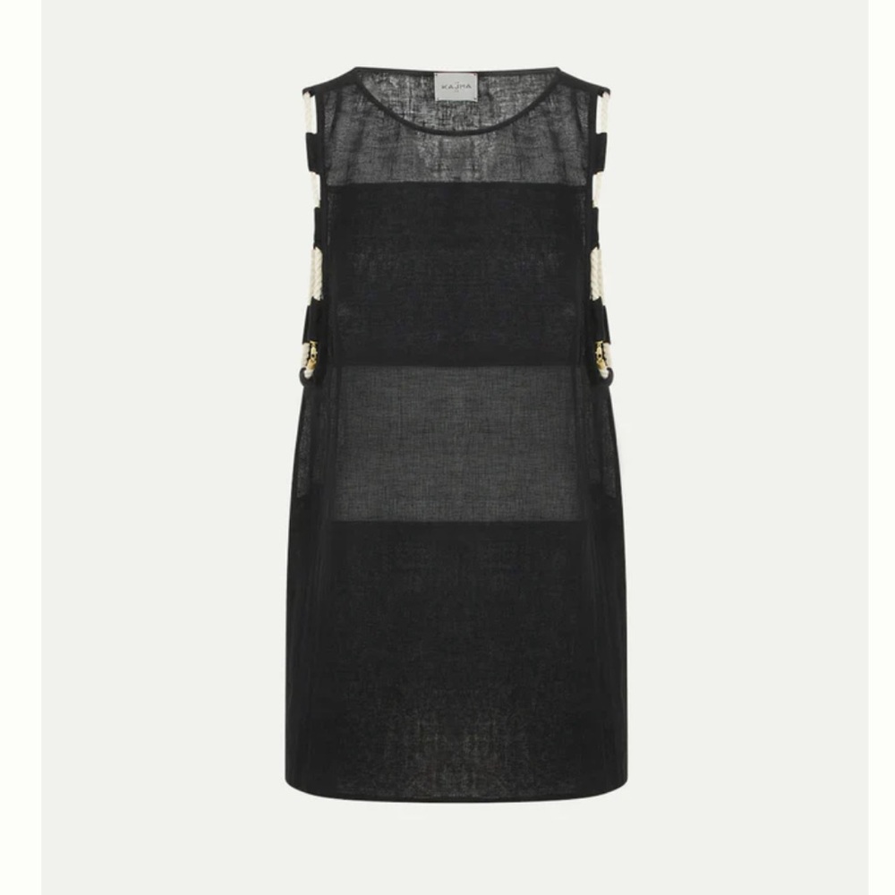 Le Kasha Black Linen Mini Dress - Made in France - S